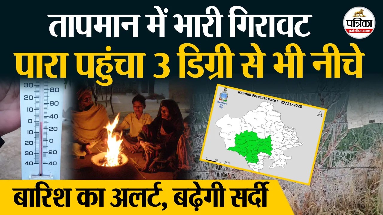 Weather Update Today राजस्थान में गिरा पारा, कल से बारिश का Alert, बढ़ेगी सर्दी IMD Alert