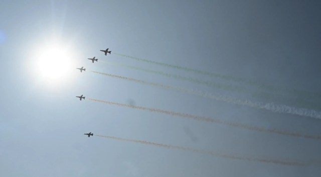 The public was left breathless after watching the stunts at the air show.