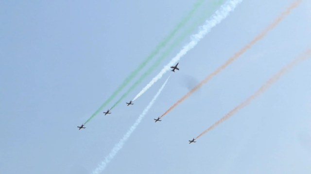 The public was left breathless after watching the stunts at the air show.