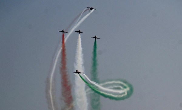 The public was left breathless after watching the stunts at the air show.