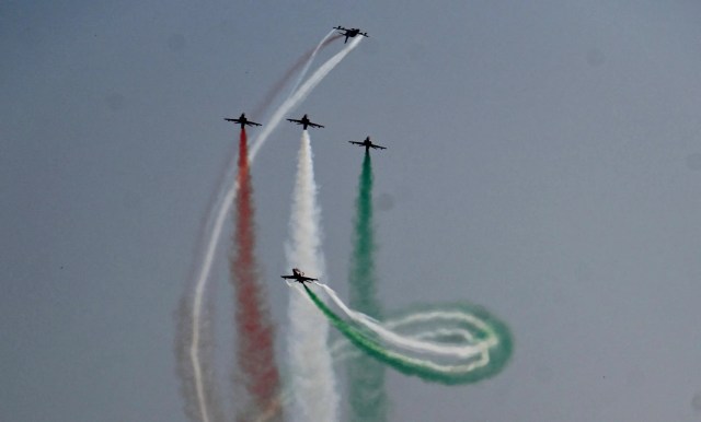 The public was left breathless after watching the stunts at the air show.