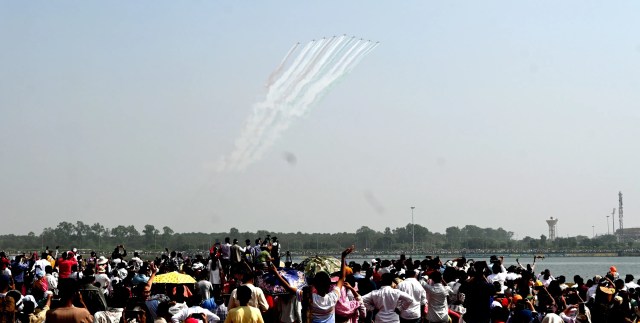 The public was left breathless after watching the stunts at the air show.