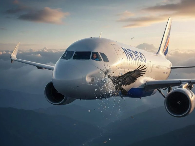 The nose of an IndiGo flight from Mumbai to Dehradun was damaged after a bird hit
