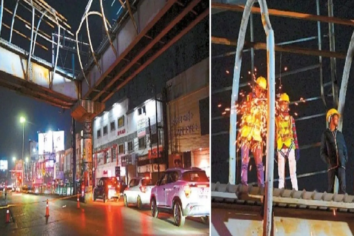 स्काई वॉक और पार्किंग कार्य के कारण बड़ा ट्रैफिक बदलाव, शास्त्री चौक-जयस्तंभ तक वन-वे लागू...(photo-patrika)