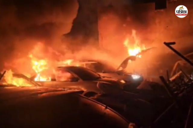 Vehicle workshop fire in Jhunjhunu