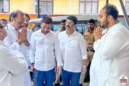 Zeeshan Siddique with Ajit Pawar