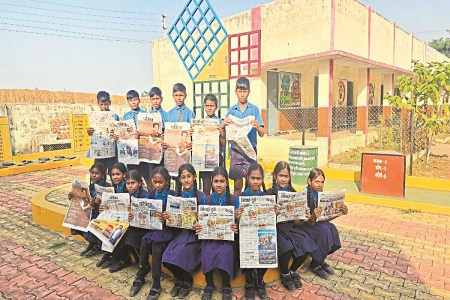 बाल दिवस पर अनोखा प्रयोग, बच्चे बने ‘पत्रिका’ के पाठक स्टेज से पढ़कर सुनाई पसंदीदा खबरें