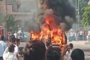 fire in SUV