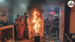 gas cylinder fire leakage moradabad house blaze fire brigade control