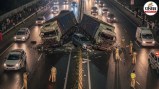 lucknow delhi highway truck accident car crash sambhal cut jam
