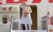 PM Narendra Modi on flight