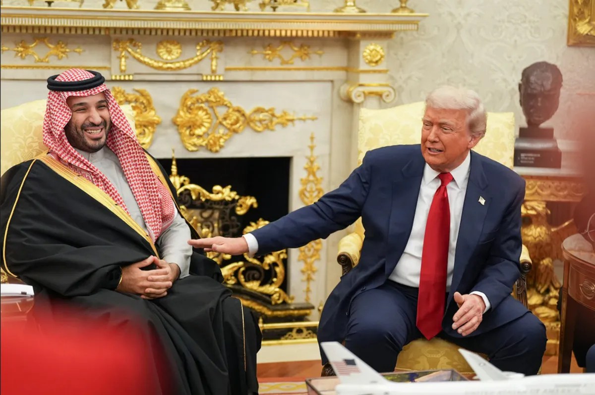 Donald Trump with Mohammed bin Salman Al Saud