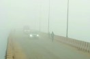 सुबह 7.30 बजे घने कोहरे के आगोश में श्योपुर शहर के बंजारा डैम का ओवरब्रिज