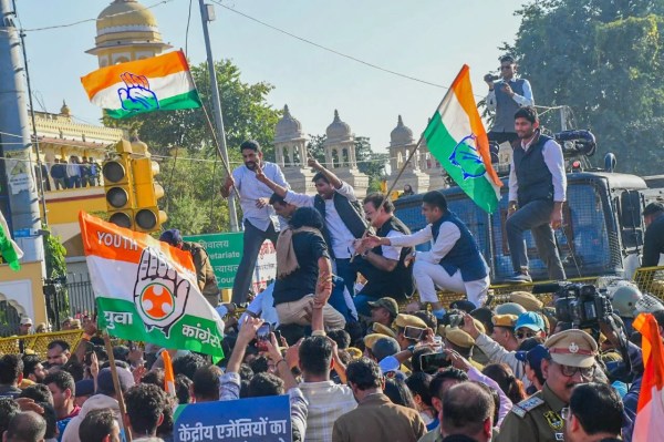 Congress protest against ed
