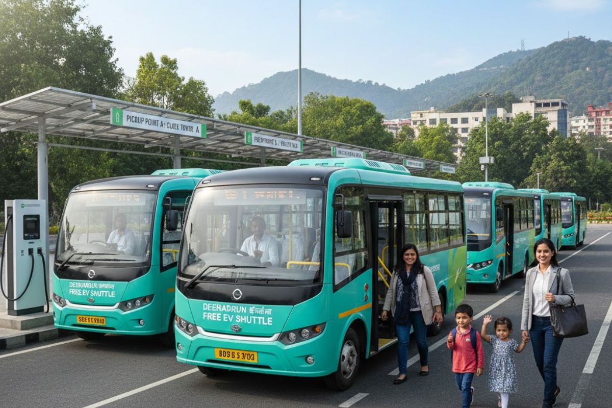 A free EV bus shuttle service is set to begin in Dehradun