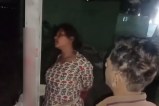 A video is going viral from Haridwar showing a woman tied to a pole and being beaten with kicks and punches