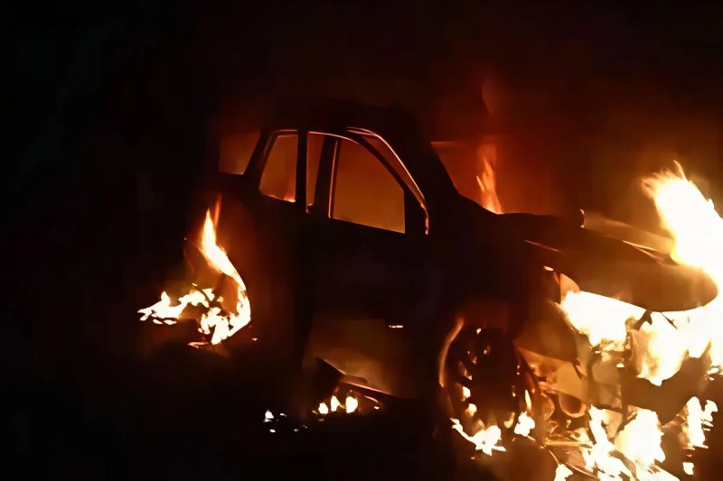 Car crushed young man