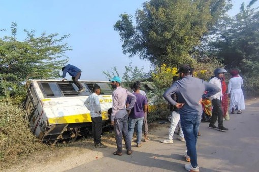 Bus accident, Pali bus accident, Rajasthan bus accident, bus overturned, bus overturned in Pali, bus overturned in Rajasthan, Pali news