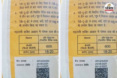 18 दिन का एक्सपायरी पोषण आहार बांटा गया (फोटो सोर्स- पत्रिका)