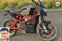 बाइक का बनाया प्रोटोटाइप, इंसेट में चिराग, पत्रिका फोटो