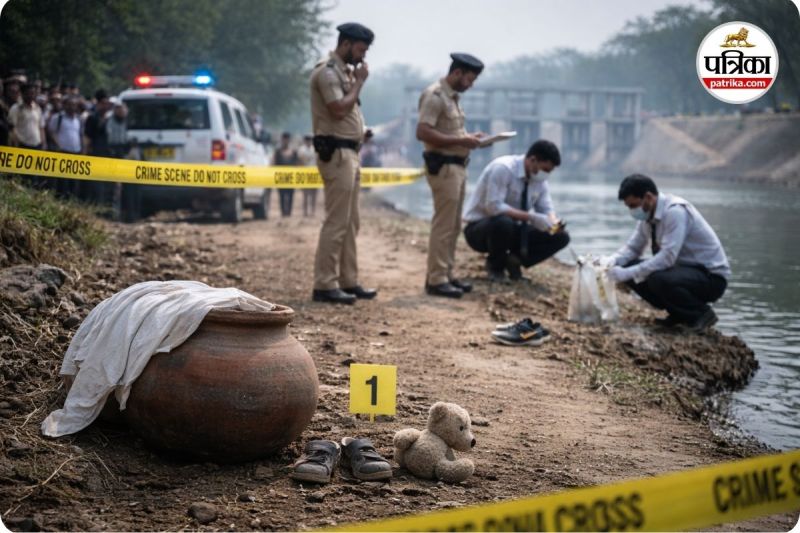 मटके में मिली मासूम की लाश (photo source- Patrika)