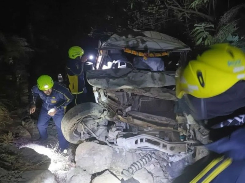 Five people died when a wedding party car fell into a ditch in Uttarakhand