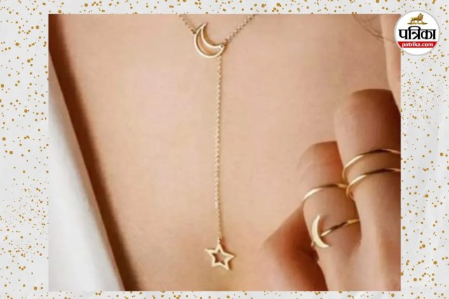 Moon star drop pendant,  Celestial drop necklace style.

