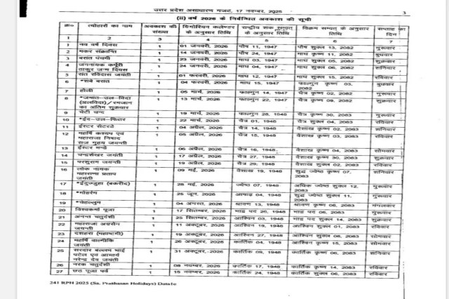 2026  Public Holiday Schedule