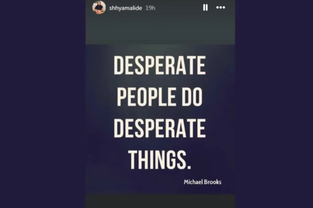 shhyamali de cryptic post