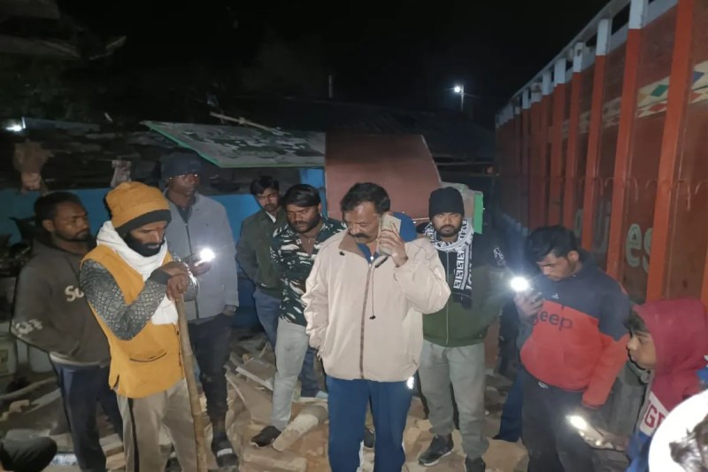 An out-of-control truck rammed into a house at night, narrowly escaping the life of an elderly man and killing several goats.