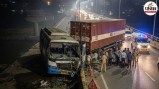 bijnor bus container collision dehradun nainital highway 14 injured