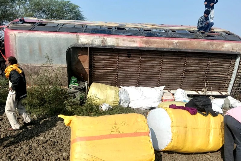 Passenger Bus Overturned