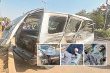 Jaipur High speed car school van collision 6 children were seriously injured