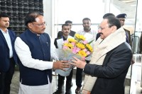 JP Nadda in CG: रायपुर पहुंचे जेपी नड्डा, जनादेश परब कार्यक्रम में शामिल होने जांजगीर रवाना हुए