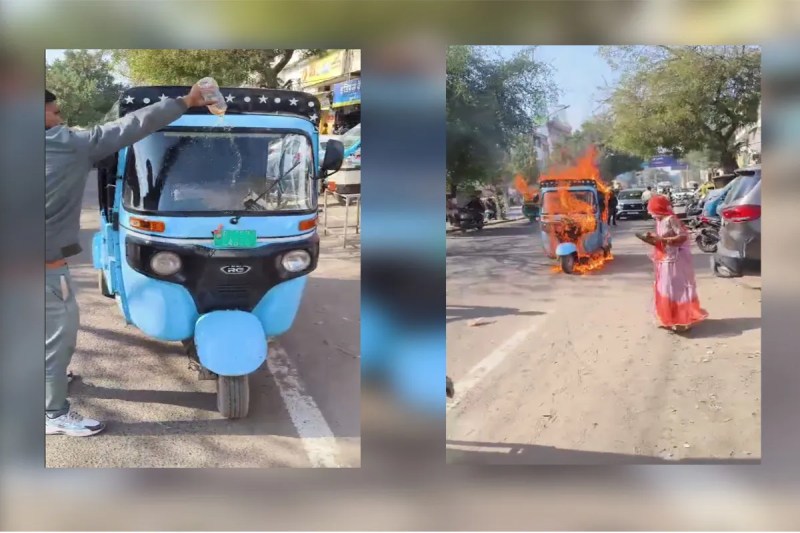 e-rickshaw, e-rickshaw fire, Jodhpur e-rickshaw fire, Rajasthan e-rickshaw fire, Jodhpur news, Rajasthan news