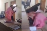 panchayat secretary female deputy sarpanch slapped video viral mp news
