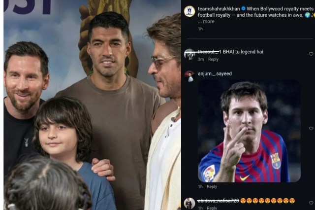 Shah Rukh Khan Meets Lionel Messi With Son
