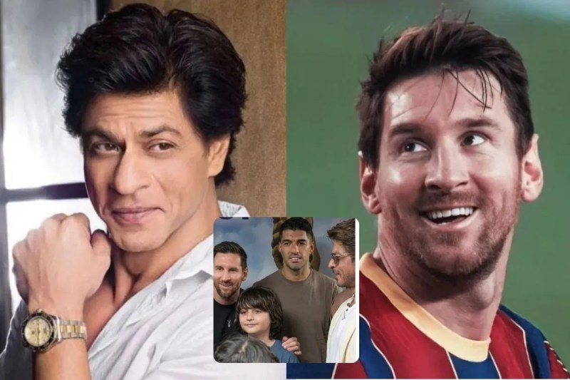 Shah Rukh Khan Meets Lionel Messi With Son