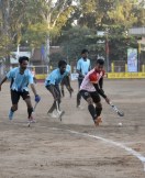 Indian hockey player showcases his skills on a muddy field