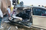 Delhi-Mumbai Expressway, Delhi-Mumbai Expressway accident, car container accident, car container accident in Kota, car container accident in Rajasthan, Kota road accident, Kota news, Rajasthan news