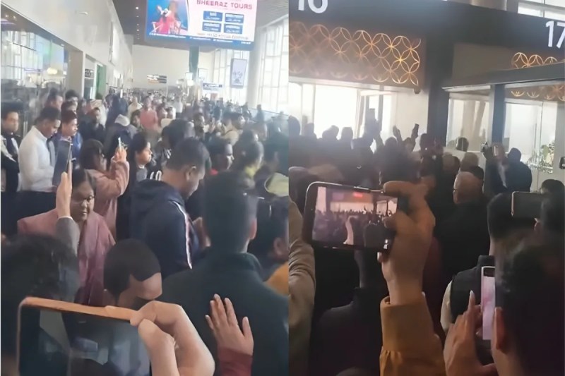 लखनऊ एयरपोर्ट पर शराबी यात्री का हाई-वोल्टेज हंगामा, सुरक्षा घेरे में आया आरोपी (फोटो सोर्स : Police Media Cell )