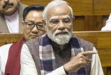 Prime Minister Narendra Modi in parliament