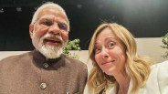 Indian Prime Minister Narendra Modi with Italian PM Giorgia Meloni