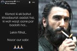 Ranveer Singh Cryptic Post