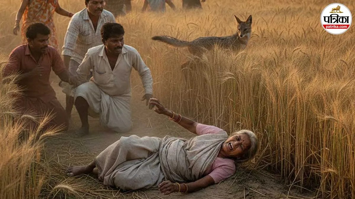 sambhal jackal attack old woman injured in field uttar pradesh