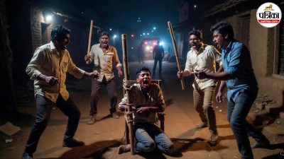 sambhal lover tied and beaten overnight video viral police action