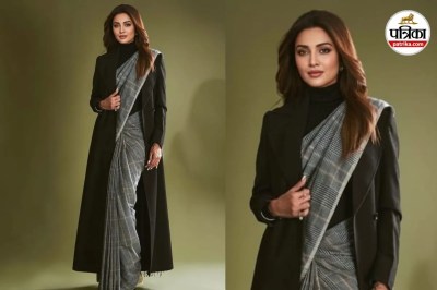 New year party look, new year look 2026, winter saree look.