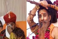 कथा कहते रितेश्वर महाराज सुनकर रोते बृजभूषण सिंह फोटो सोर्स पत्रिका