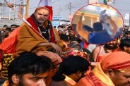 प्रयागराज संगम तट पर धरना स्थल पर हंगामा (फोटो सोर्स : WhatsApp News Group)