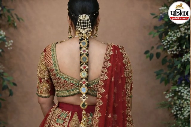 Bridal braid with pearl accessories, Boho glam wedding braid hairstyle